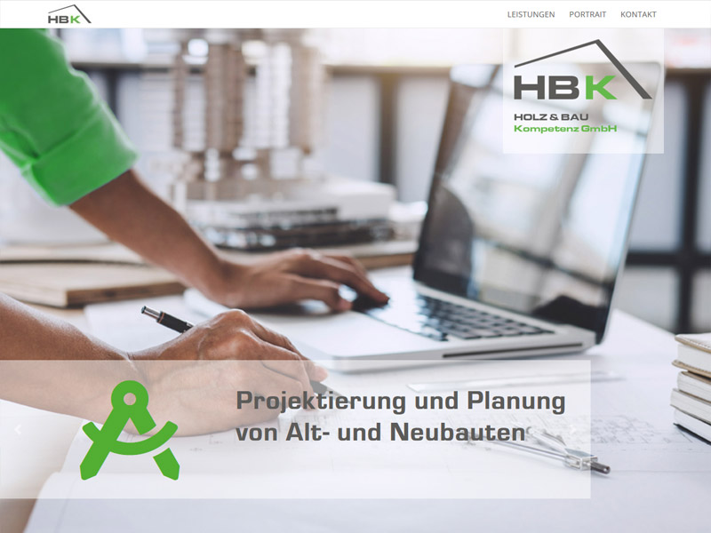 zu den Website-Referenzen Screenshot der OnePage Website der HBK